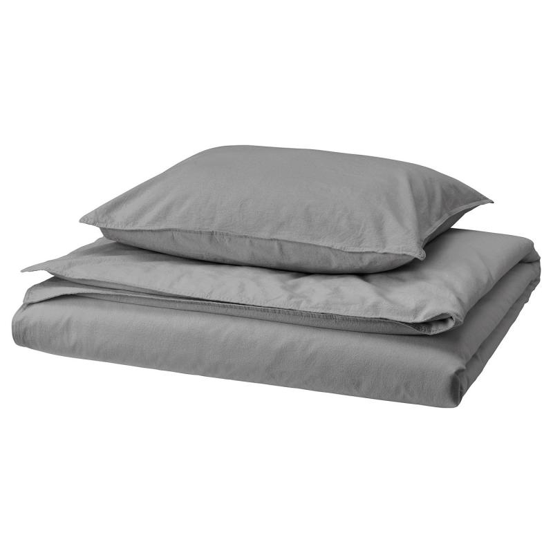 ANGSLILJA エングスリリア 掛け布団カバー＆枕カバー - グレー 150x200/50x60 cm