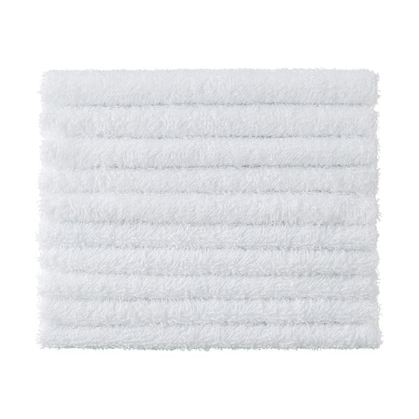 （まとめ）おしぼりタオル ホワイト 110匁 1パック（10枚）[x10セット]