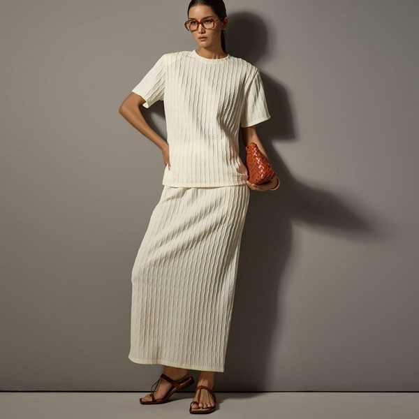 D5265 ニット パッド ツーピース