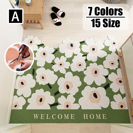 140*180cm玄関マット田園風 カーペット ラグマット 屋外 室内 洗える 玄関ラグ ドアマット エントランス 滑り止め インテリア かわいい おしゃれ 業務用 家庭用 店舗 事務所 出入り口 花