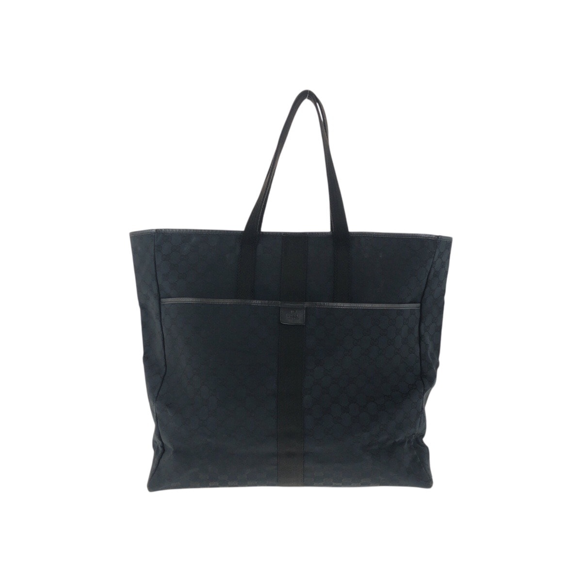 美品 ブラック 黒 シルバー金具 GGキャンバス/レザー 90480 トートバッグ ショルダーバッグ ボストンバッグ メンズ 504605