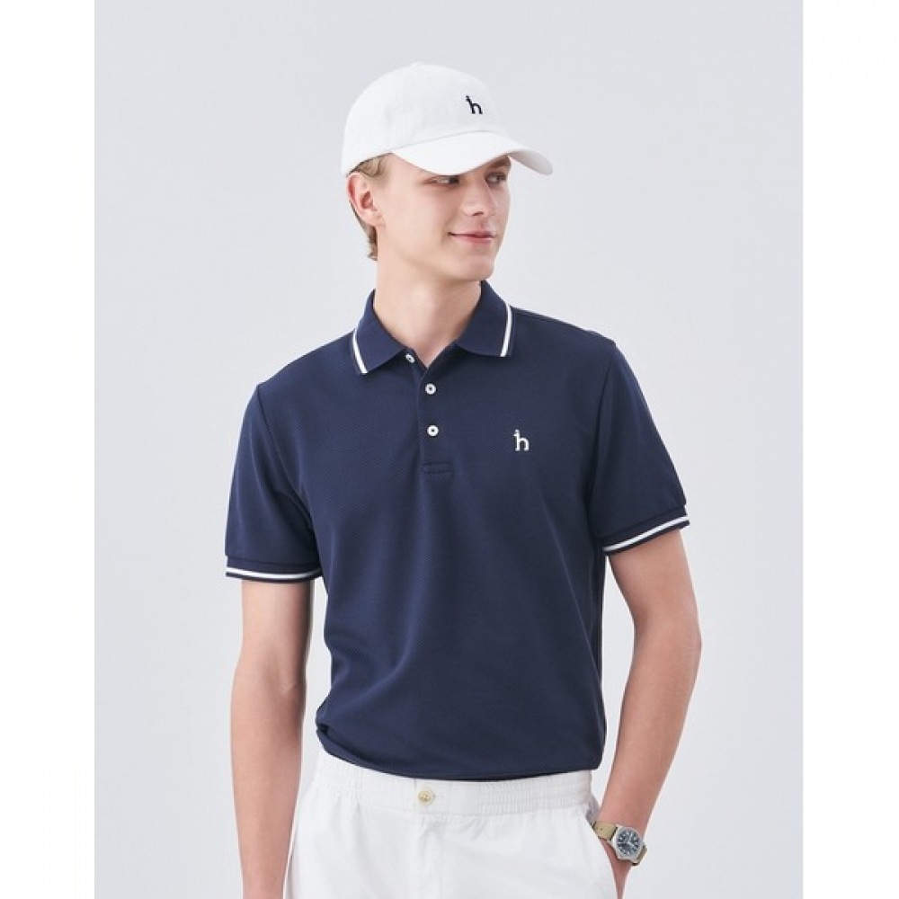 (ヘッジズ) 24SS ネイビーティッピングカラーカラーカラーカラード T シャツ HZTS4B437N2