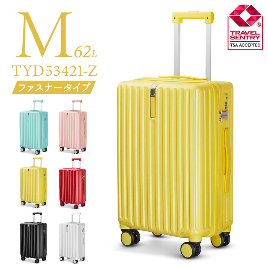 スーツケース Sサイズ ｍサイズ Lサイズ キャリーバッグ m キャリーケース 軽量 ロック かわいい 3泊 4日 修学旅行 母の日 プレゼント 新生活 2023 tyd53421-z-m