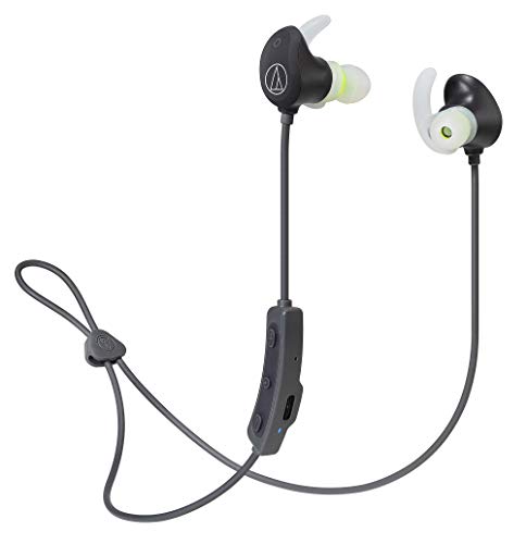 リアル audio-technica SONICSPORT ワイヤレスイヤホン 防水/スポーツ向け Bluetooth リモコン/マイク付 ブラック A イヤホン