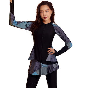 フィットネス水着 レディース セパレート ママ水着 体型カバー水着 ラッシュガード 長袖 レギンス 6点上下セット ぽっちゃり ママ水着 代 30代 40代 50代 かわいい 大きいサイズ 3L