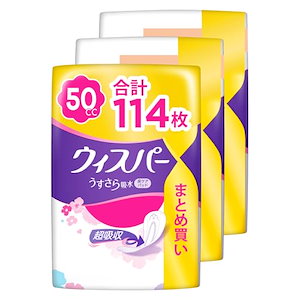 サイズ：38枚×3個 [まとめ買い・大容量]ウィスパー うすさら吸水 50cc 114枚 (38枚*