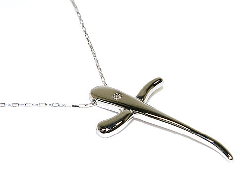 8203CIONDOLO １POINT DIAMOND CROSS MOTIFS