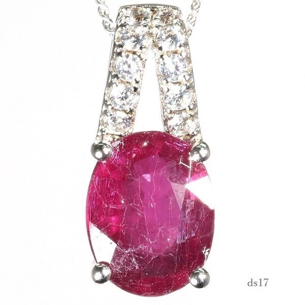 Ruby 迫力の輝き 限定入荷 天然 ルビー ダイヤモンド ネックレス [仕上げ][品質保証]