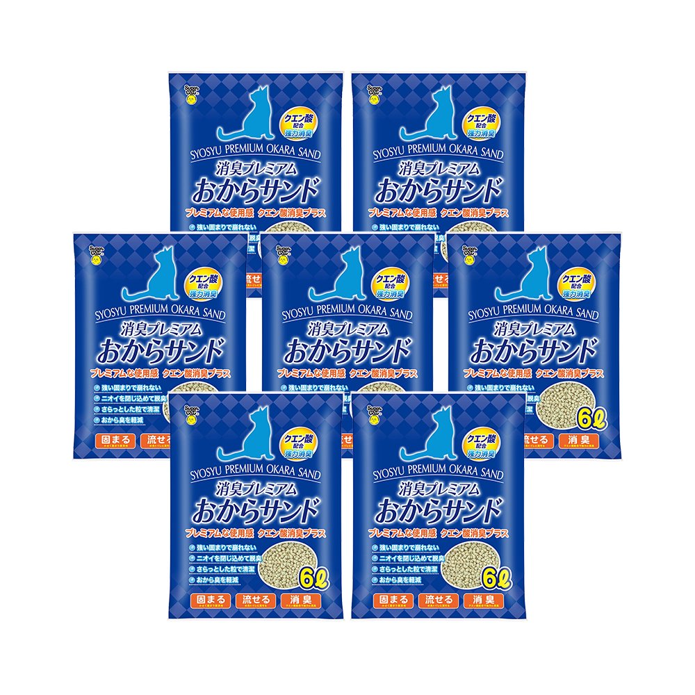 猫砂　消臭プレミアム　おからサンド　クエン酸配合　６ＬX７袋　ＣＲＣ30―14―40―20―00