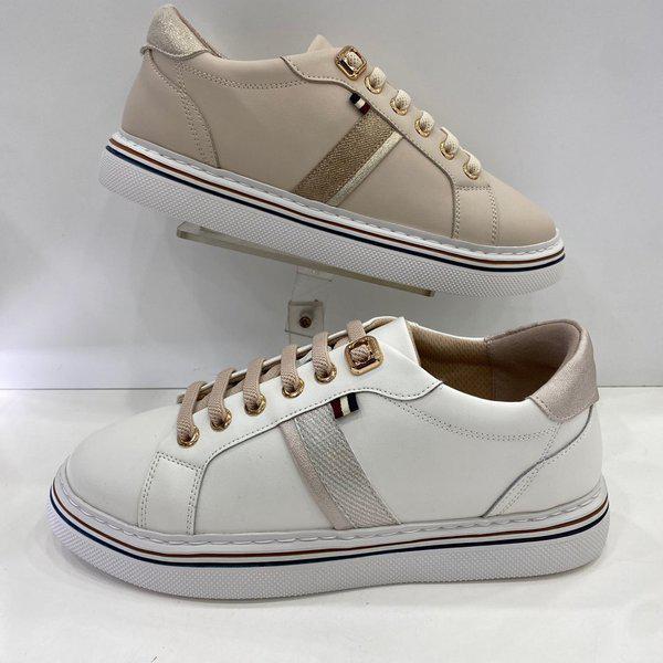 女性カジュアルバンディングスニーカー YADFHZ7323WHBE HSYH2A GN