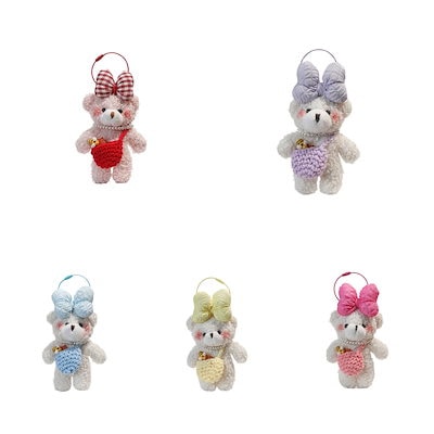 Qoo10] ぬいぐるみキーホルダーストラップピンクの