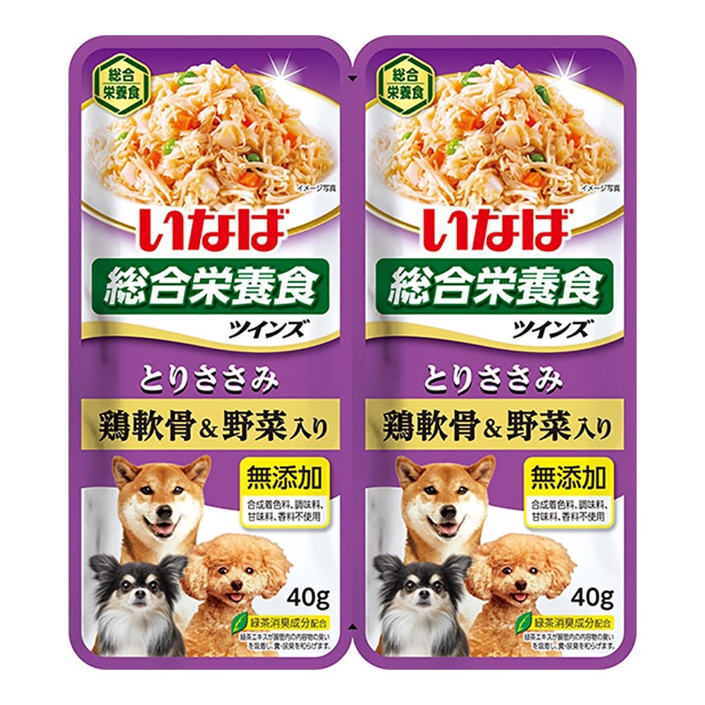 いなば　ツインズ　とりささみ　鶏軟骨＆野菜入り　８０ｇ（４０ｇX２）　４８個　ＣＲＣ45―08―20―24―00 4,709円