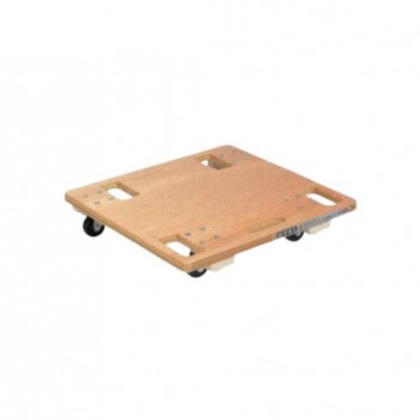 サカエ 板台車スタッキング仕様 オール自在タイプ 450×450×85mm 木目 SD-450N