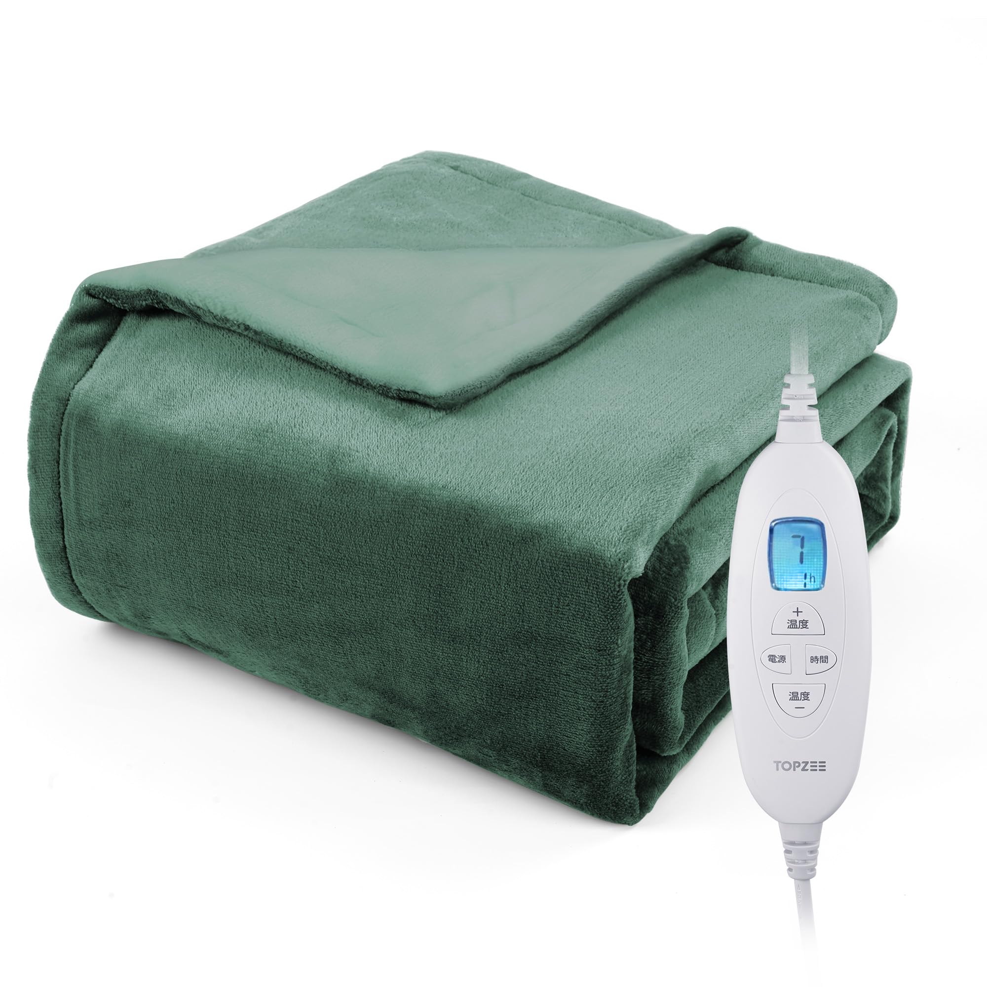 電気毛布 掛け敷き兼用 TOPZEE 電気ブランケット 188×130cm 両面フランネル 電気毛布 敷き 掛け ダニ退治 洗える 電気敷き 電気膝掛け 省エネ 10段階温度調節 1-9Hタイマー 電