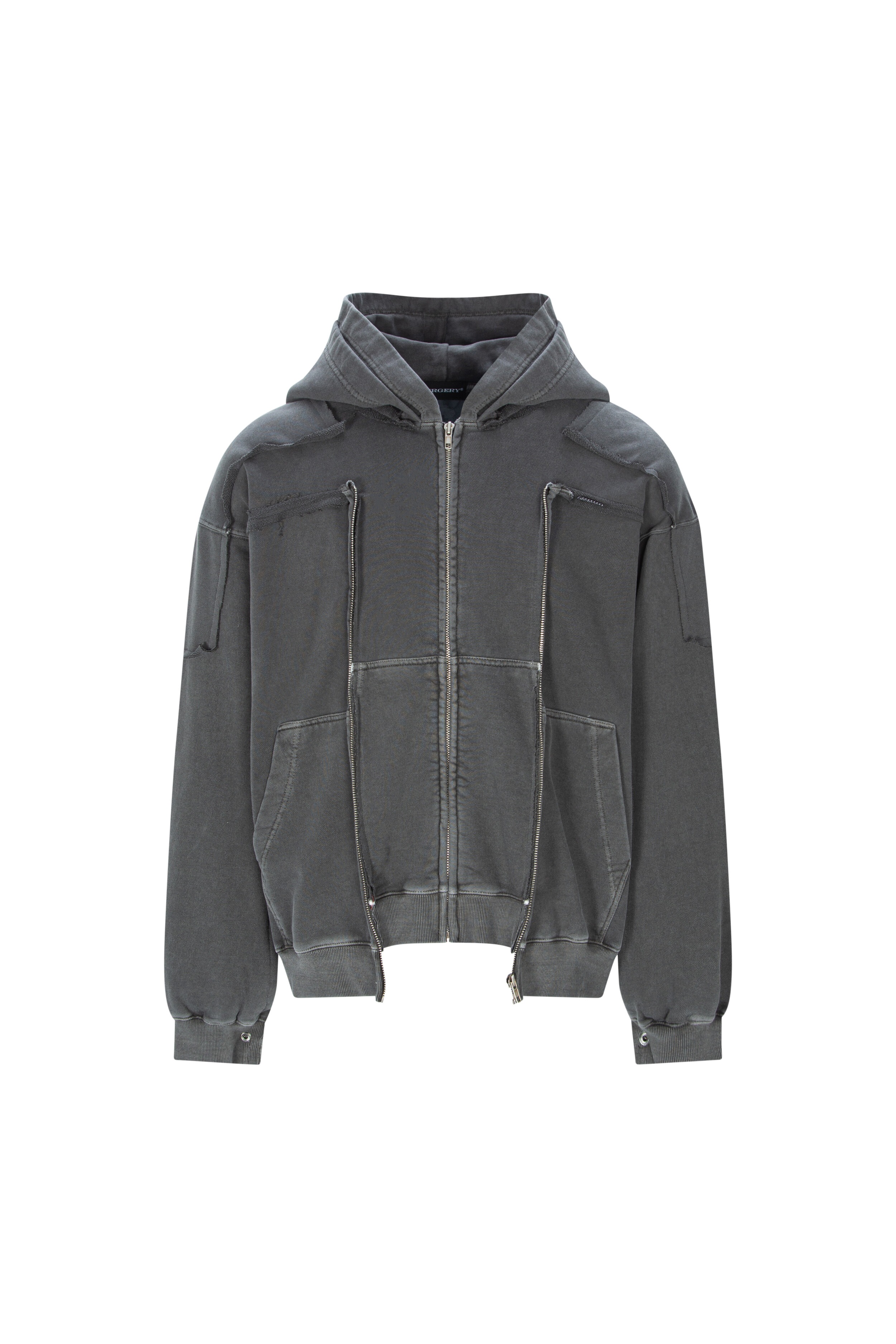 【SURGERY】26SS SURGERY REMAKE PIGMENT CROP HOOD JACKET : CHARCOAL