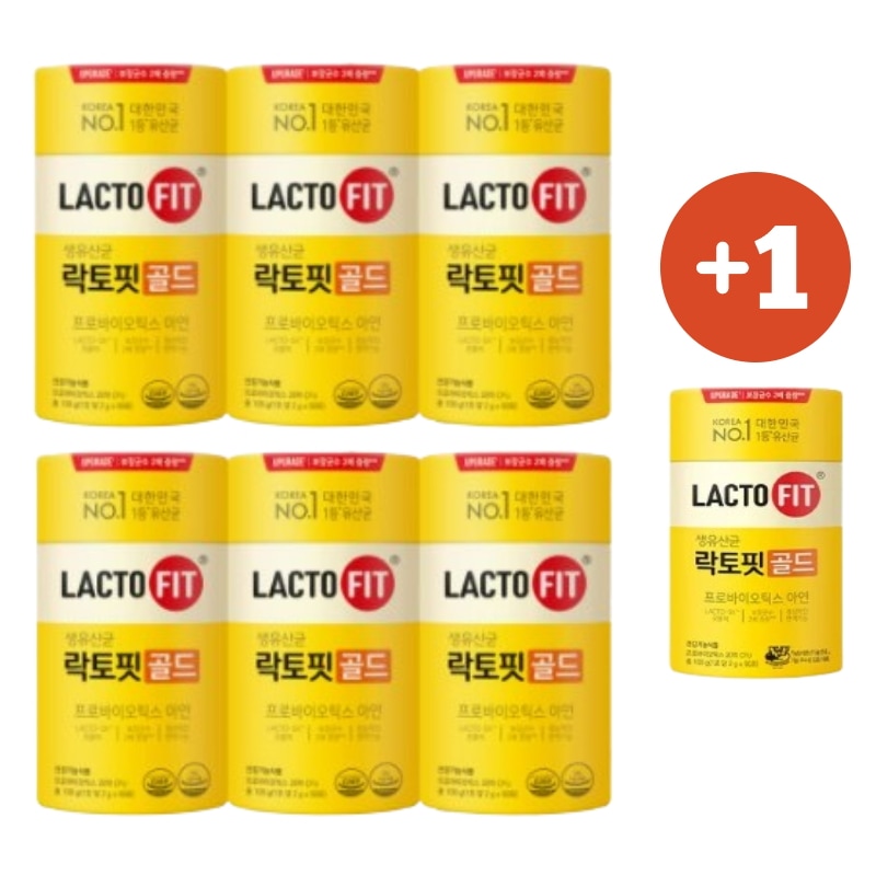 [大容量 企画商品6+1] LACTO FIT GOLD 生乳酸菌 ゴールド 5X プロバイオティクス 6通 300日分+30包 韓国健康食品 韓国人気 長健康 消化 免疫力