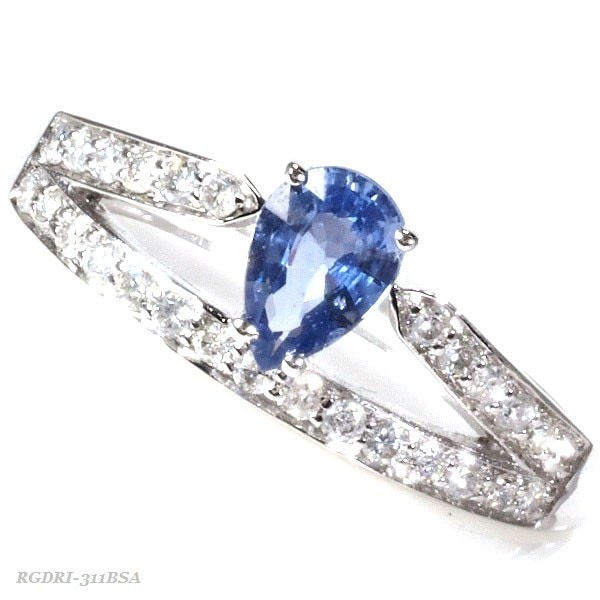 K18WG0.68ct 天然 セイロン サファイア ダイヤモンド リング 指輪 高純度 74