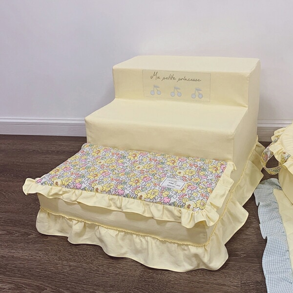 在庫有 階段 犬用 ペットステップ ドッグステップ Step 0004 猫 犬 介護用品 3段 ベッド マット 寝具 オプション2 イエロー Www Pulse Orange Cm
