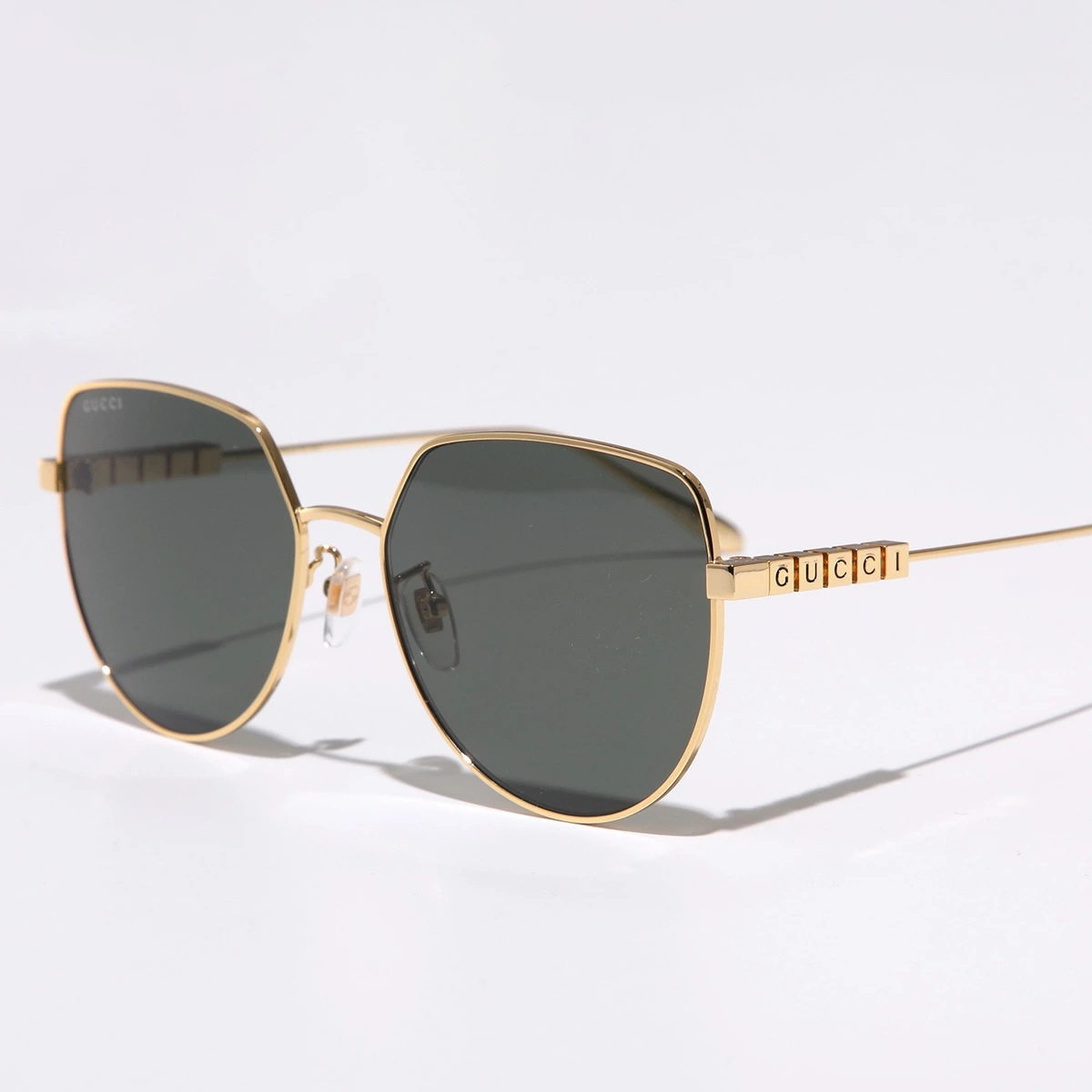 GUCCI グッチ サングラス GG1435SA メンズ ボストン型 メタルフレーム フルリム 細フレーム メタルロゴ クリングスタイプ アイウェア 001