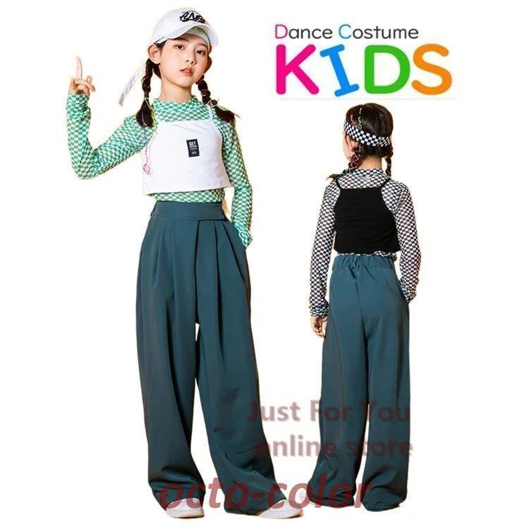 キッズ ダンス 衣装 女の子 ヘソ出し K-POP ジャズ ダンス jazz 3点セットアップ チア チアガール ダンス衣装 韓国 シャツ パンツ タンクトップ ガールズ オシ