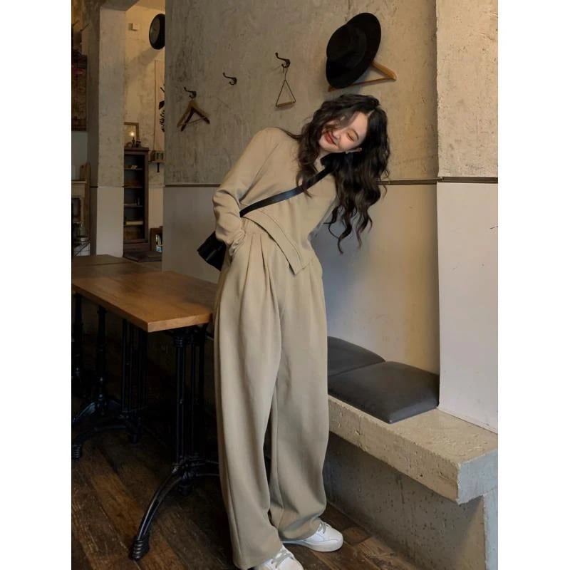 2024新作 バブーシュ涼しく楽ちんセットアップ 春モデル港風に服を着せる+ズボン2ケースやせて見える涼しく楽ちんセットアップ