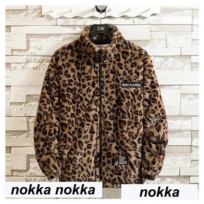 ボアコート ブルゾン メンズ ボアジャケット ジャケット ボアコート レオパード柄 ヒョウ柄