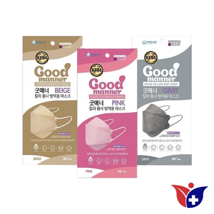 KF94 マスク Goodmanner グレーベージュピンク 100個 (5個x20) カラーマスク 韓国マスク