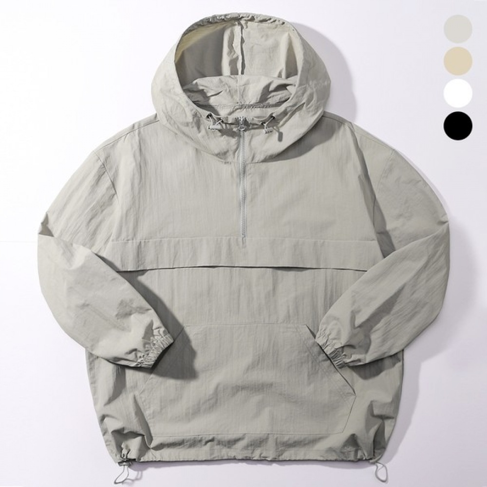 (Juans) ユニセックス撥水コーティングオーバーフィットフード付きアノラックジャンパー SBJP4032