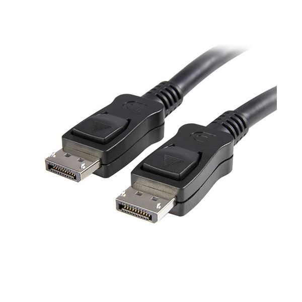 （まとめ） StarTechラッチ付きDisplayPort1.2 ディスプレイポートモニターケーブル 2m 4K オス/オス ブラック DISPL2M1本 10セット