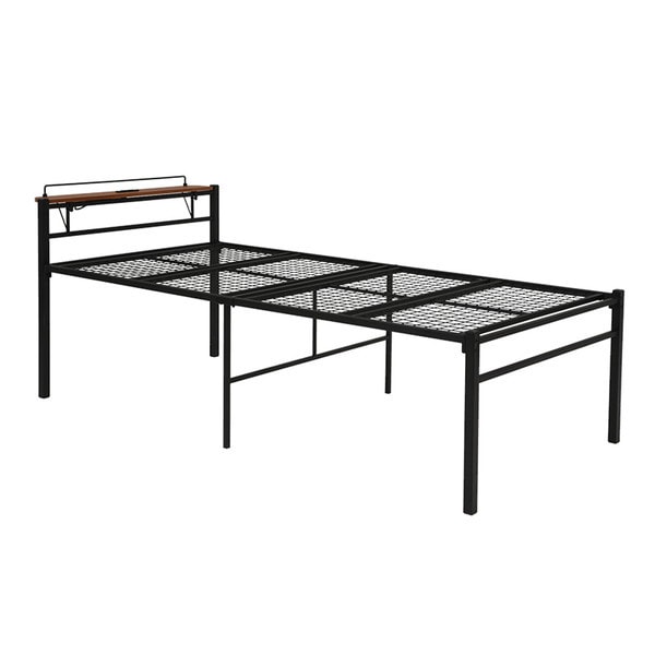 宮付きシングルベッド ハイタイプ(ブラック) KH-3095BKMS メーカー直送