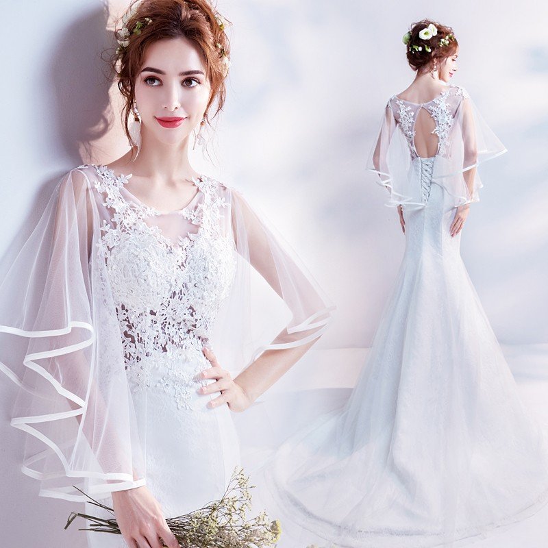 マーメイドライン 花嫁 ウエディングドレス マーメイドドレス 二次会 安い ロングドレス 結婚式 ブライダル ウェディングドレス 白 披露宴 大きいサイズ 13,046円