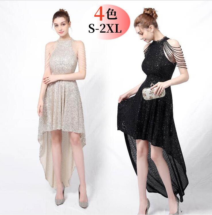 4color イブニングドレス フィッシュテール アシンメトリードレス スパンコール キラキラ ロングドレス カラードレス タイト 着痩せ 大人 パーティー ピアノ 発表会 演奏会 二次会 結婚式 音