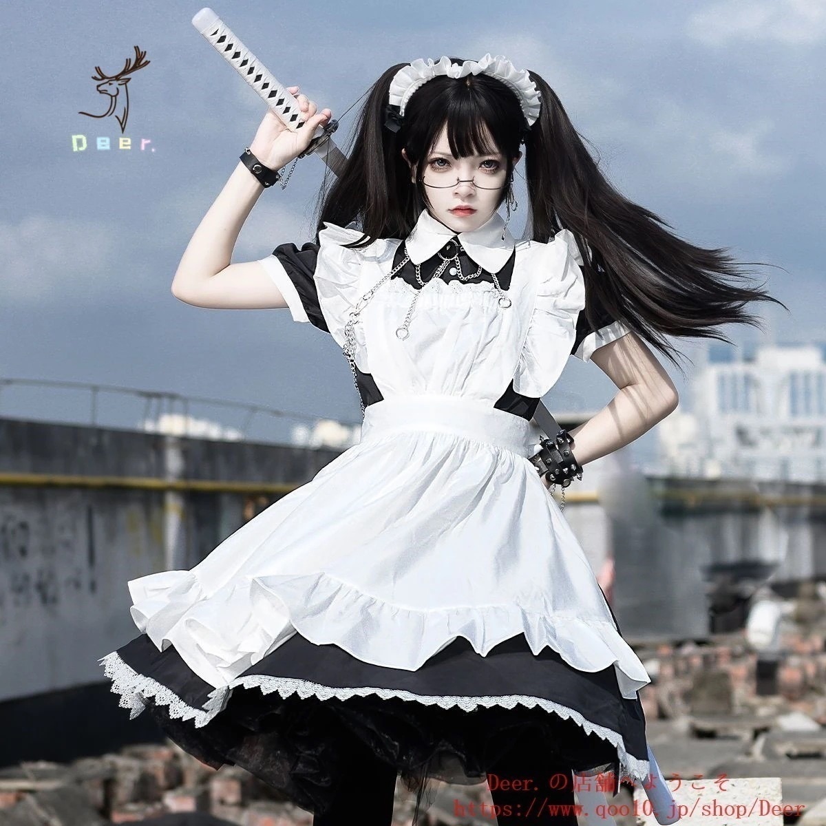 今年人気爆発中の正統メイドスーツコスプレ衣装日常着学生コスプレメイド制服ミディアム