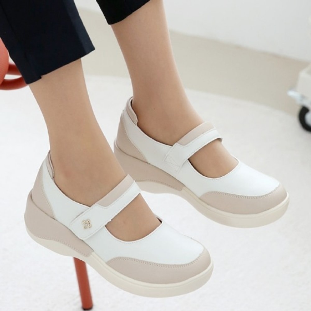 (Ninas Paris) パステルメリージェーン 5.5cm 快適なレザーローファー