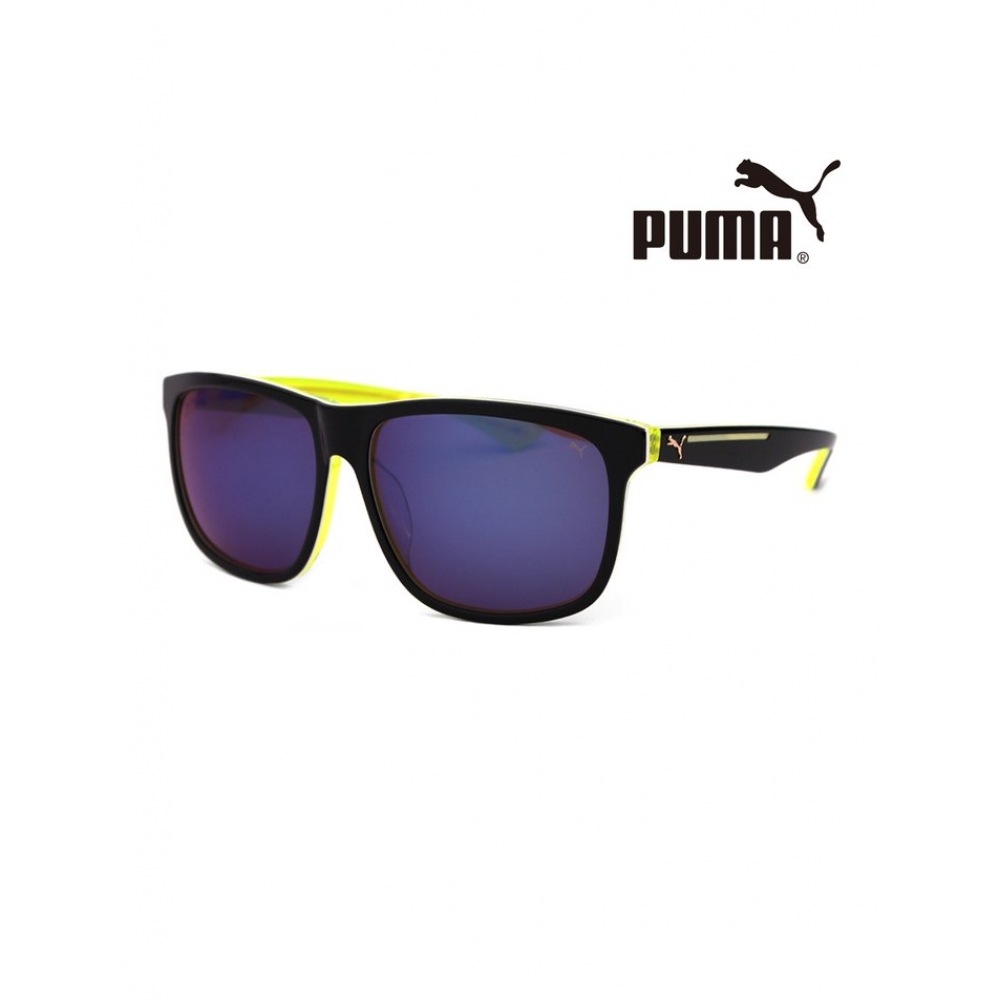Puma PU0085SK 002 スクエアホーンリムオーバーアジアンフィットミラーサングラス