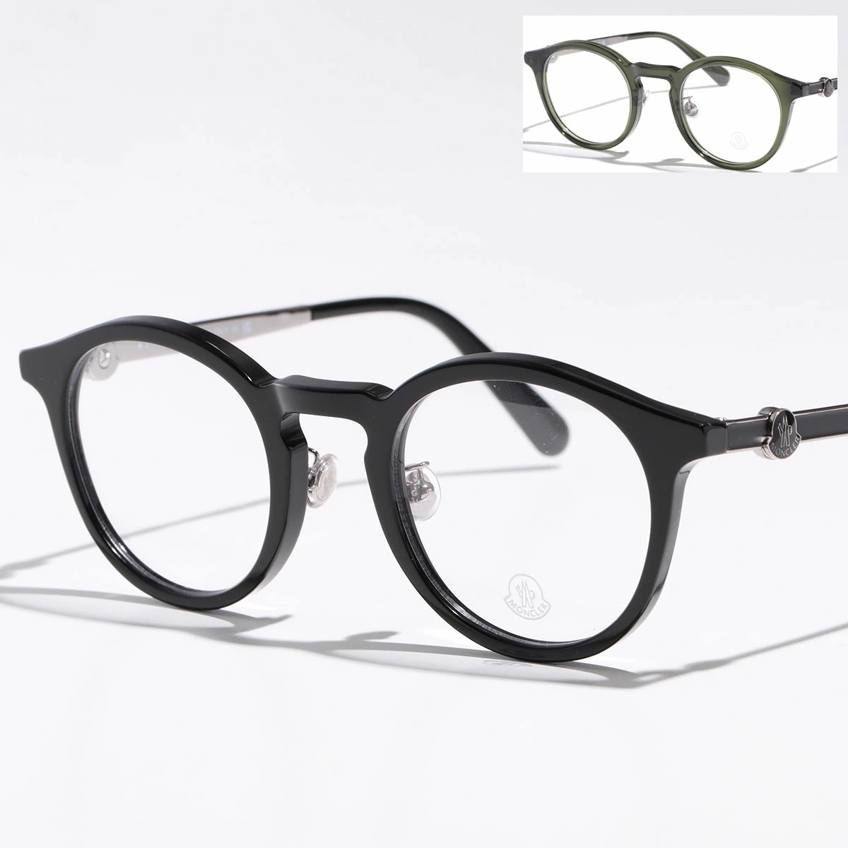 MONCLER モンクレール メガネ ML5175-H メンズ アイコンロゴメタル ボストン型 伊達 めがね 眼鏡 アイウェア カラー2色