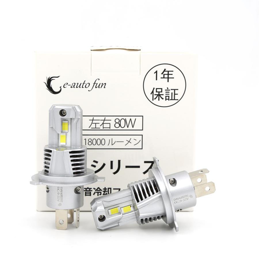 車用LEDヘッドライト 2023新モデル H4 Hi/Lo切替 H7 H8 H11 H16 HB3 HB4 80W 18000ルーメン 6000K ファン付 GXP7035採用 2本