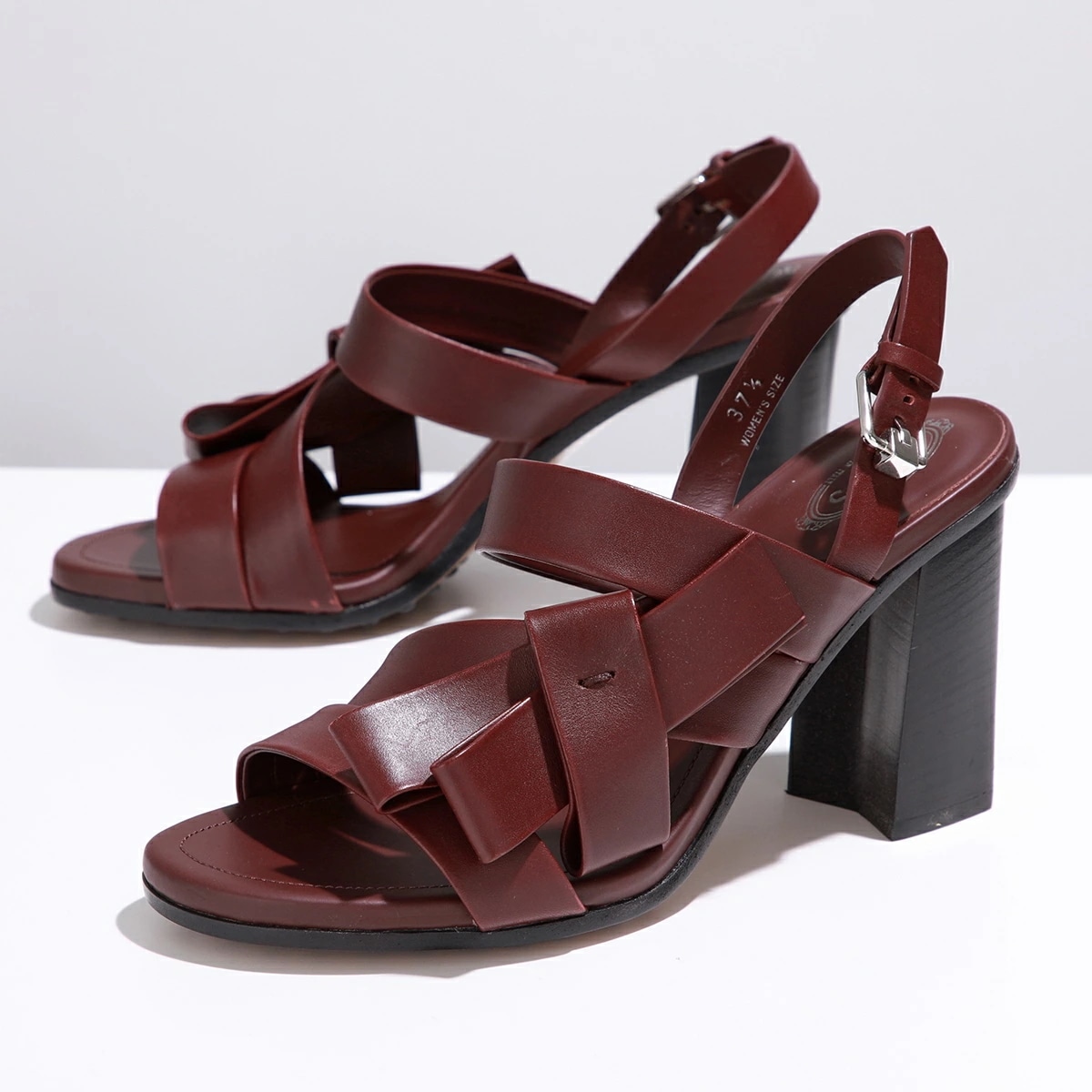 TODS トッズ サンダル XXW0WB0Q180BR0 レディース レザー チャンキーヒール ストラップ シューズ 靴 R814