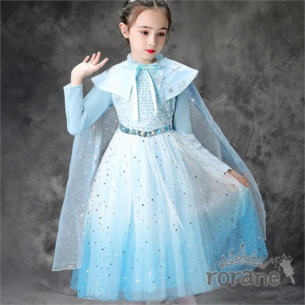 ロラネ 女児雪の結晶ケープワンピース 5,062円