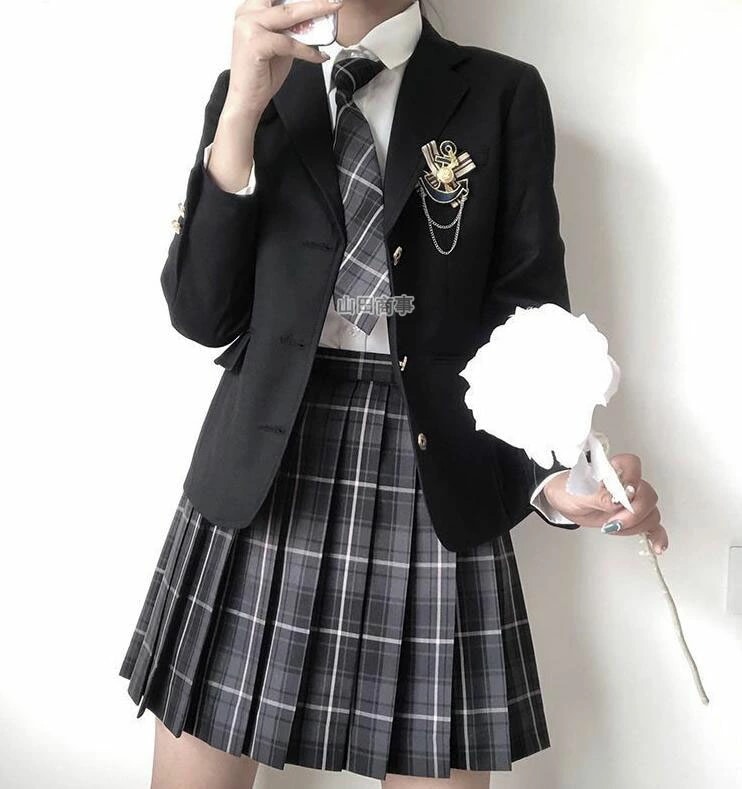 女性制服 学生制服 レディースJK服 セーラー服入学式 長袖スーツ 春秋着用 女性JK制服 ジャケット+シャツ+スカート+ネクタイ4点セットフォーマル 学生服 スクールジャケット ジュニア 中学校制服