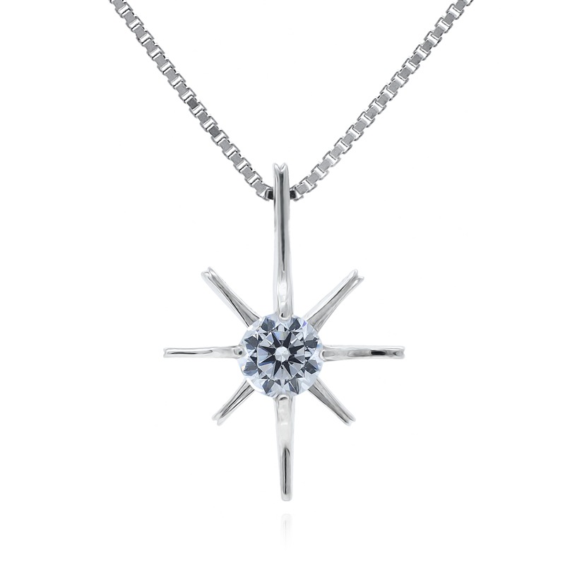 SV925 ハートキューピッドネックレス 星モチーフ