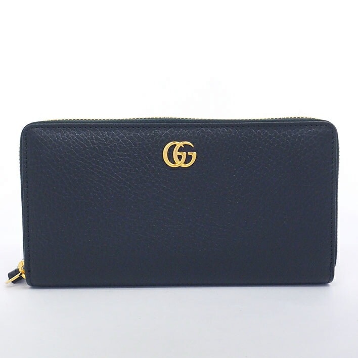 【未使用品・新古品】グッチ GG ジップアラウンドウォレット プチマーモント レディース 【長財布（小銭入れあり）】