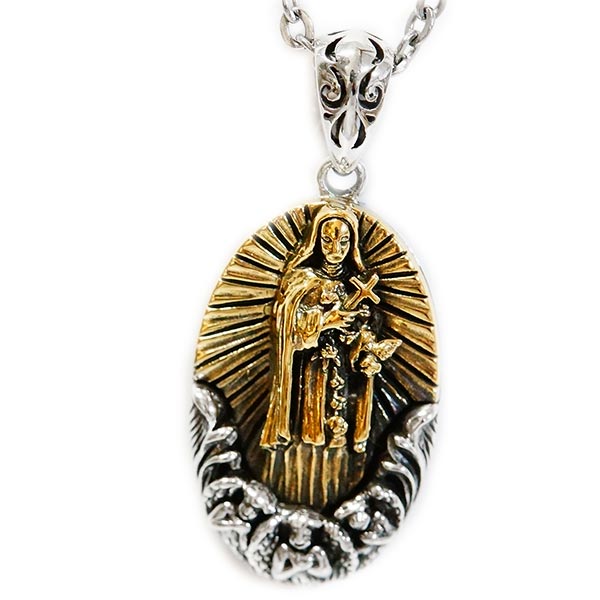 聖母マリア 天使 ミカエル エンジェル 十字架 クロス 山羊 ペンダント ネックレス