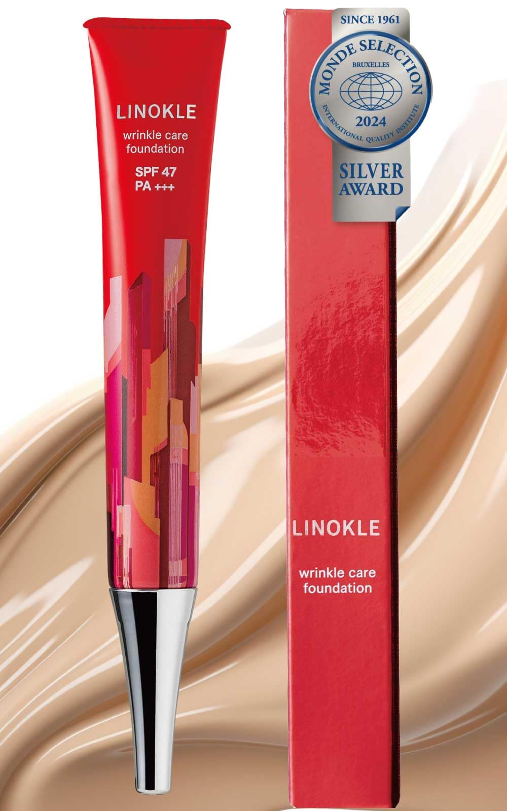 【シミ改善×シワカバー】リノクル ナイアシンアミド リンクルカバーファンデーション リキッドファンデーション下地 UV 保湿 紫外線対策 SPF47 PA+++ エイジングケア トーンアップ どんな肌 5,605円