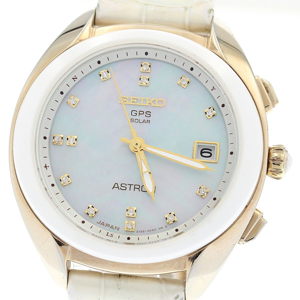 セイコー SEIKO STXD002/3X22-0AA0 アストロン 14Pダイヤ GPS ソーラー電波 レディース _913280【中古】