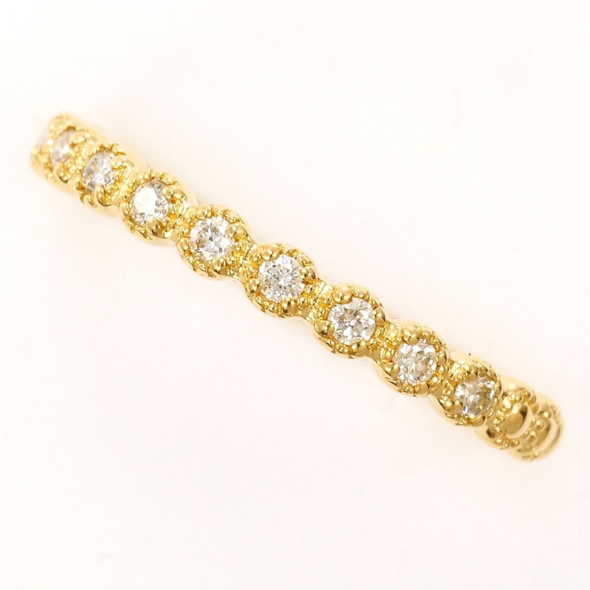K18 18金 YG イエローゴールド リング・指輪 10.5号 ダイヤモンド 0.10ct 総重量約1.1g 中古