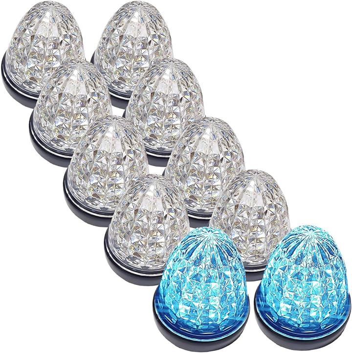 24V トラック用 LED マーカーランプ サイド クリスタルカット仕様 16LED 汎用 クリアレンズ アイスブルー( クリアレンズ アイスブルー, 10個)