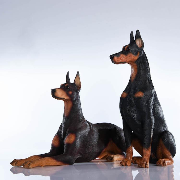 JXK 1/6 サイズ ドーベルマン ドーベルマンピンシャー 犬 動物 リアル フィギュア プラモデル プレミアム おもちゃ 模型 17.5cm/19cm オリジナル スタチュー