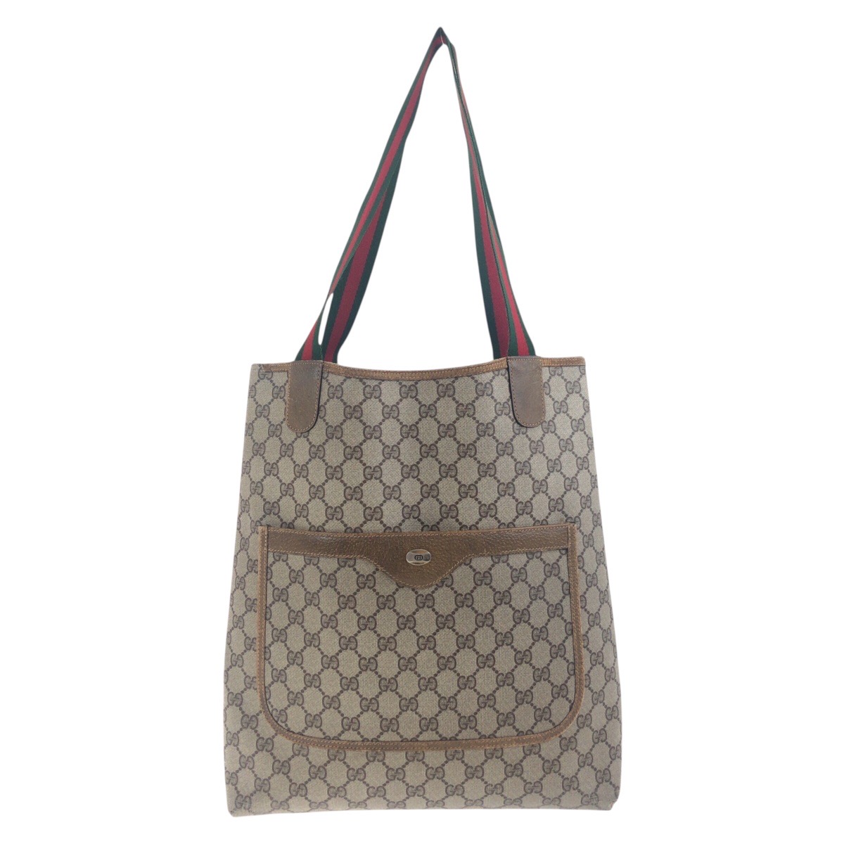 ヴィンテージ オールドグッチ シェリーライン ベージュ ブラウン ゴールド金具 GGスプリームキャンバス 50205 トートバッグ ショルダーバッグ レディース 504021