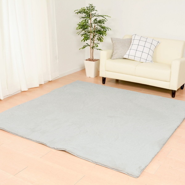 ラビットファータッチ プレミアム ラグ ラパン 180cm180cm ブルーグレー メーカー直送